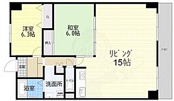 アドバンス江坂 2LDKの間取図画像