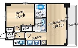 S-RESIDENCEESAKA ワンルームの間取図画像