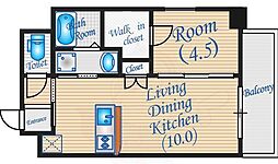 サムティ江坂ジュレーヴ 1LDKの間取図画像