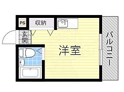 プレアール吹田泉町2 ワンルームの間取図画像
