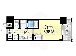 プレサンス新大阪ヴィガ 1Kの間取図画像