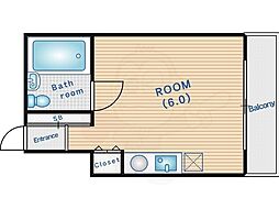 プレアール吹田泉町2 ワンルームの間取図画像
