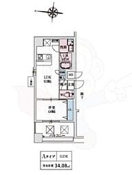 スプランディッド新大阪VIII 1SLDKの間取図画像