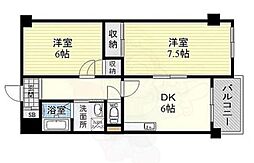 ハイツクローバー 2DKの間取図画像