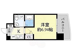 セレニテ江坂ルフレ 1Kの間取図画像