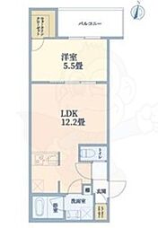 ウェルスクエア江坂II 1LDKの間取図画像