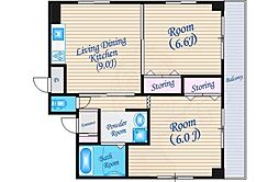 第十関根マンション 1DKの間取図画像