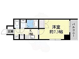 ファーストワン江坂 1Kの間取図画像
