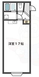 パインリーフ東三国 ワンルームの間取図画像