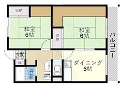 コーポ西台 2DKの間取図画像
