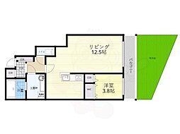 Pittoresuque春日丘 102 1階1LDKの間取り