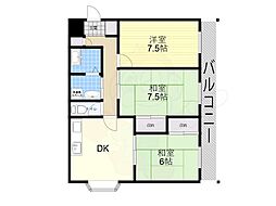 五月ハイツ 3DKの間取図画像