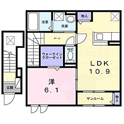 コート向田EAST 1LDKの間取図画像