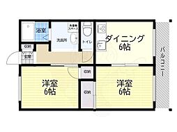 コーポ西台 2DKの間取図画像