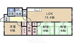 クレール南鈴原 3LDKの間取図画像