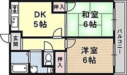木村ハイツ 2DKの間取図画像
