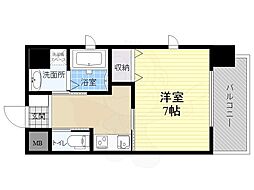 リブネスコート伊丹 1Kの間取図画像