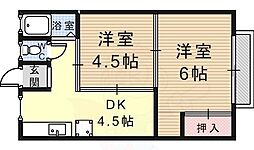 佐々木マンション 2DKの間取図画像