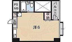 グレスト野間 ワンルームの間取図画像