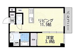 伊丹市中央4丁目マンション 1LDKの間取図画像