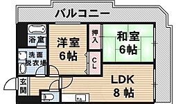 パールハイツ伊丹 2LDKの間取図画像