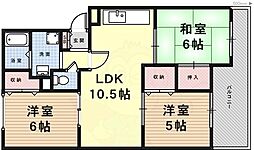 サニーハイツ高台A棟 3LDKの間取図画像