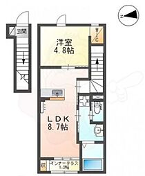 サンコーポ 1LDKの間取図画像