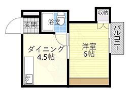 ヴィラ松島 1DKの間取図画像