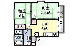 ハイツアビイロード 2DKの間取図画像