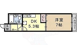 西網マンションPART3 1DKの間取図画像