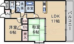 ドムス伊丹 2LDKの間取図画像
