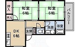 桜ケ丘ハイツ 2DKの間取図画像