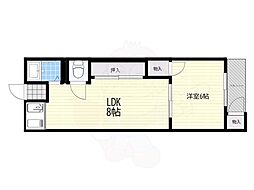 西伊丹マンション 1LDKの間取図画像
