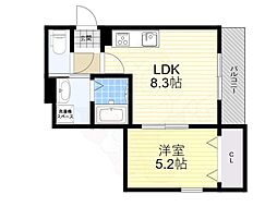 Parks吹田 3階1LDKの間取り