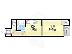 エクト1 6階1DKの間取り