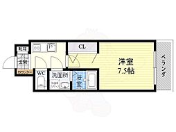 S-RESIDENCE江坂Alegria 6階1Kの間取り