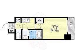 プレサンス淡路駅前 1階1Kの間取り