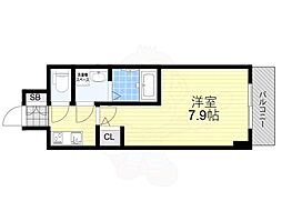 S-RESIDENCE新大阪WEST 15階1Kの間取り
