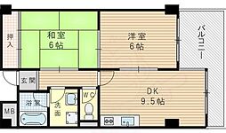 新居マンション 2DKの間取図画像