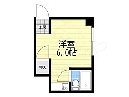 大野ハイツ ワンルームの間取図画像