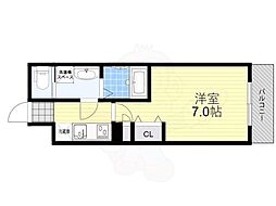 インザグレイス新大阪ソレアード 11階1Kの間取り