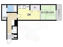 震雲マンション 2階1DKの間取り