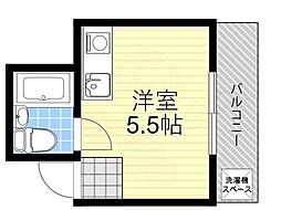 メゾンフラワー ワンルームの間取図画像