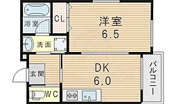 パーチェ豊中 3階1DKの間取り