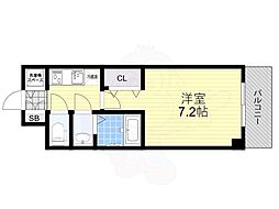 S-RESIDENCE新大阪Rish 5階1Kの間取り