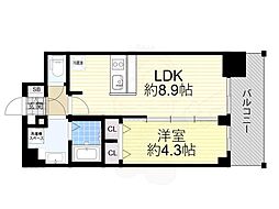 プレサンス新大阪ヴィガ 10階1DKの間取り