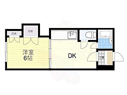 シオザキビル3 1DKの間取図画像