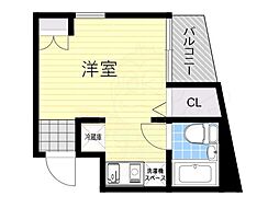 サラダボール ワンルームの間取図画像