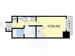 ラナップスクエア新大阪 2階1Kの間取り
