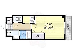 superbe ESAKA 1階1Kの間取り